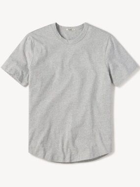Buck Mason NWT Pima Curved Hem Tee Mens Small Heather Gray Crewneck Short Sleeve